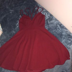 Blood red dress, opening in back